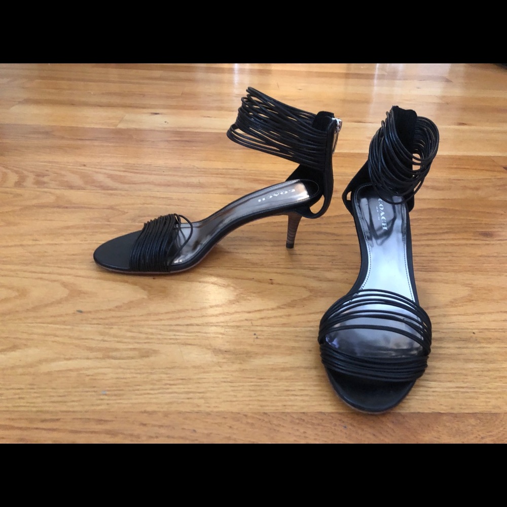 Coach Manya Washed Tumbled Leather Sandals